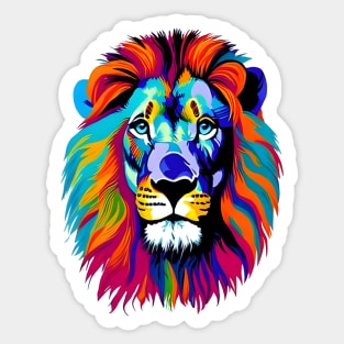 Technicolor Lion Sticker